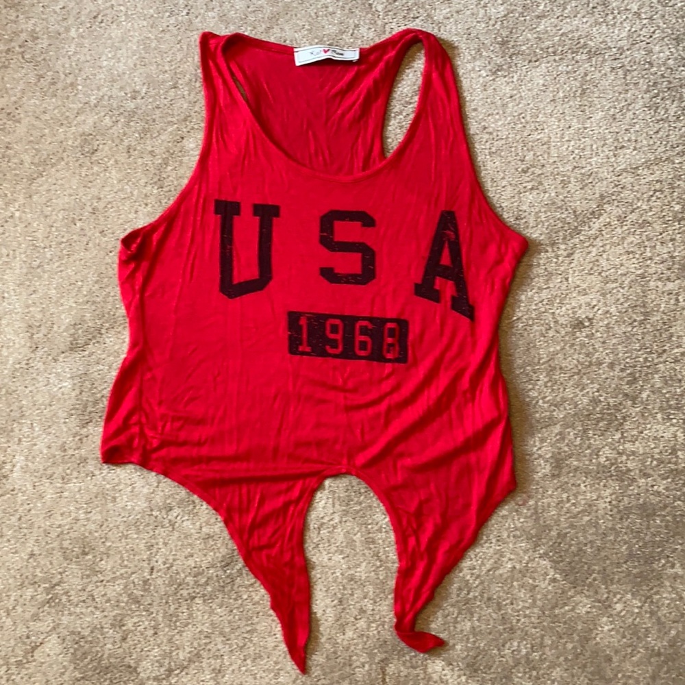 Red USA tank
